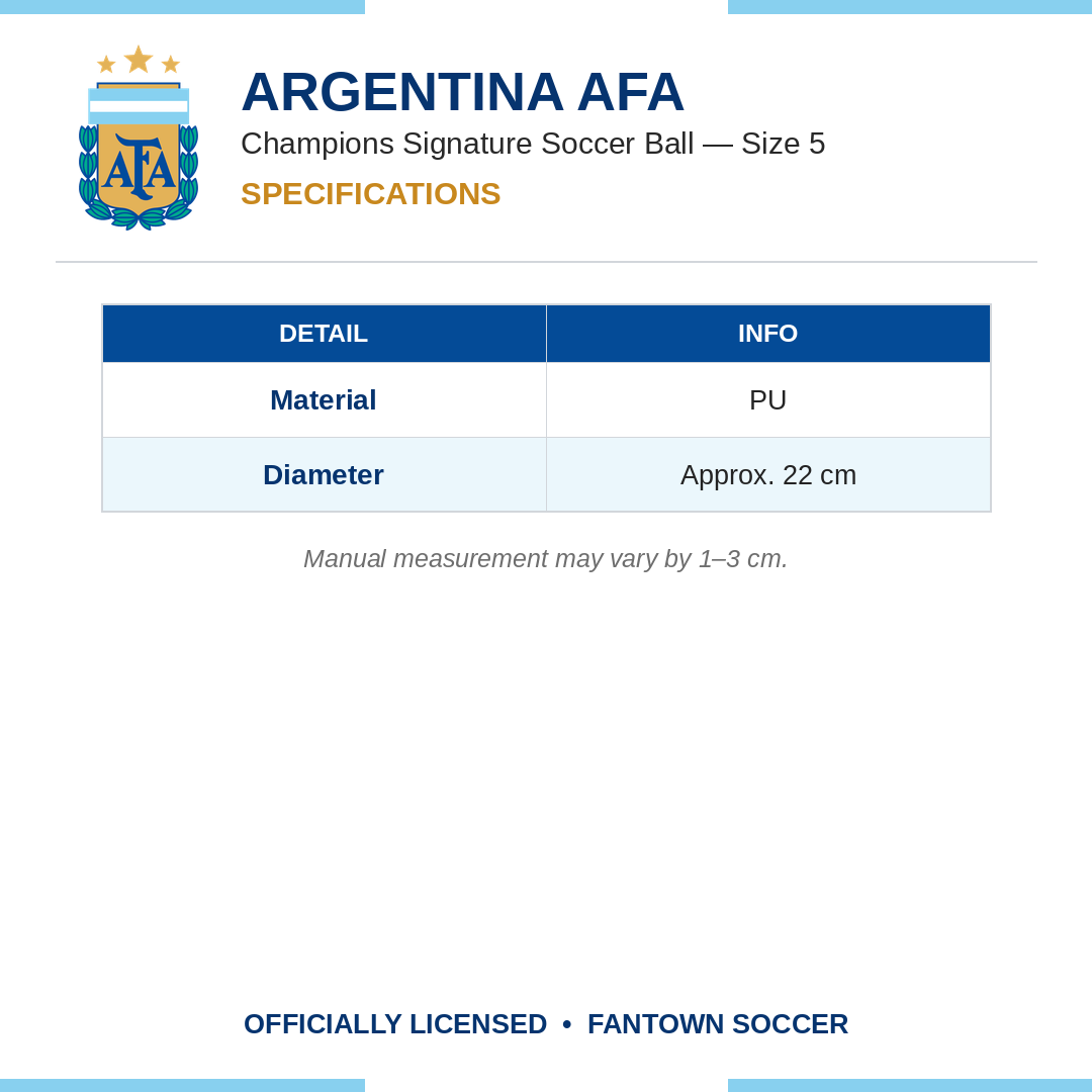 Argentina AFA Champions Signature Soccer Ball - Size 5